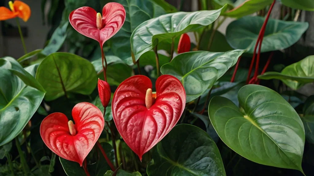 Anthurium flowers in vibrant colors