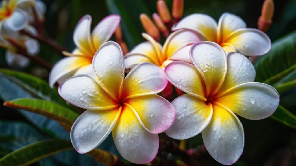 Beautiful plumeria flowers