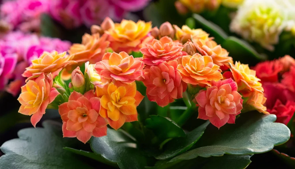 Colorful Kalanchoe flowers in bloom