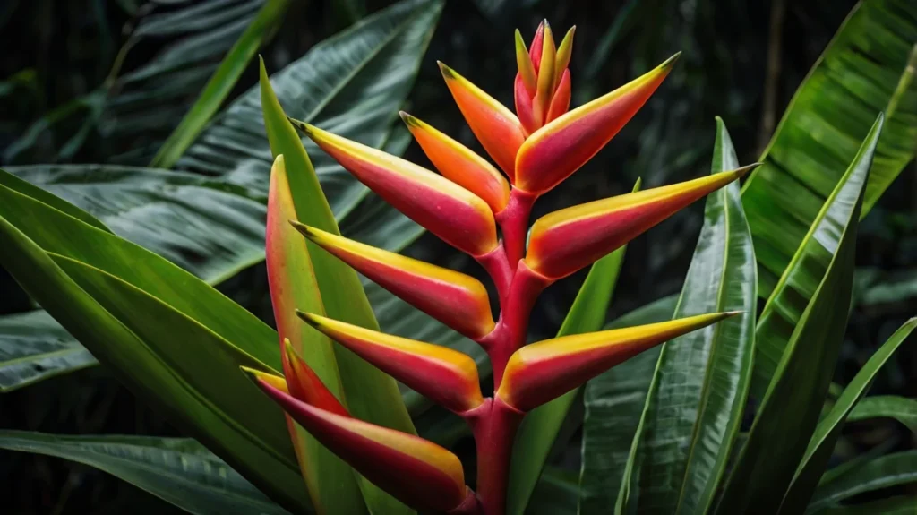 Exotic Heliconia flowers
