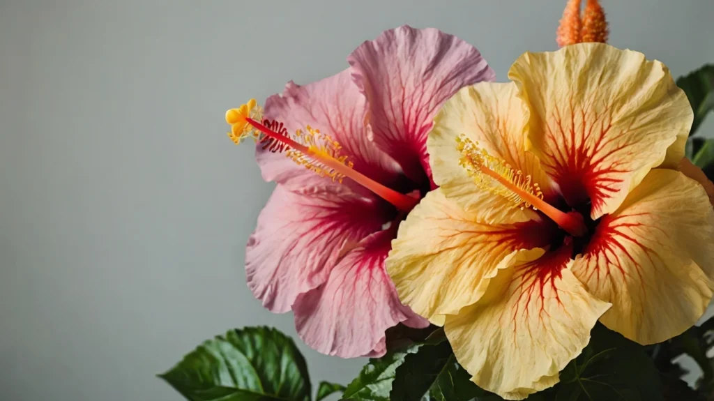Vibrant hibiscus flowers in various colors
