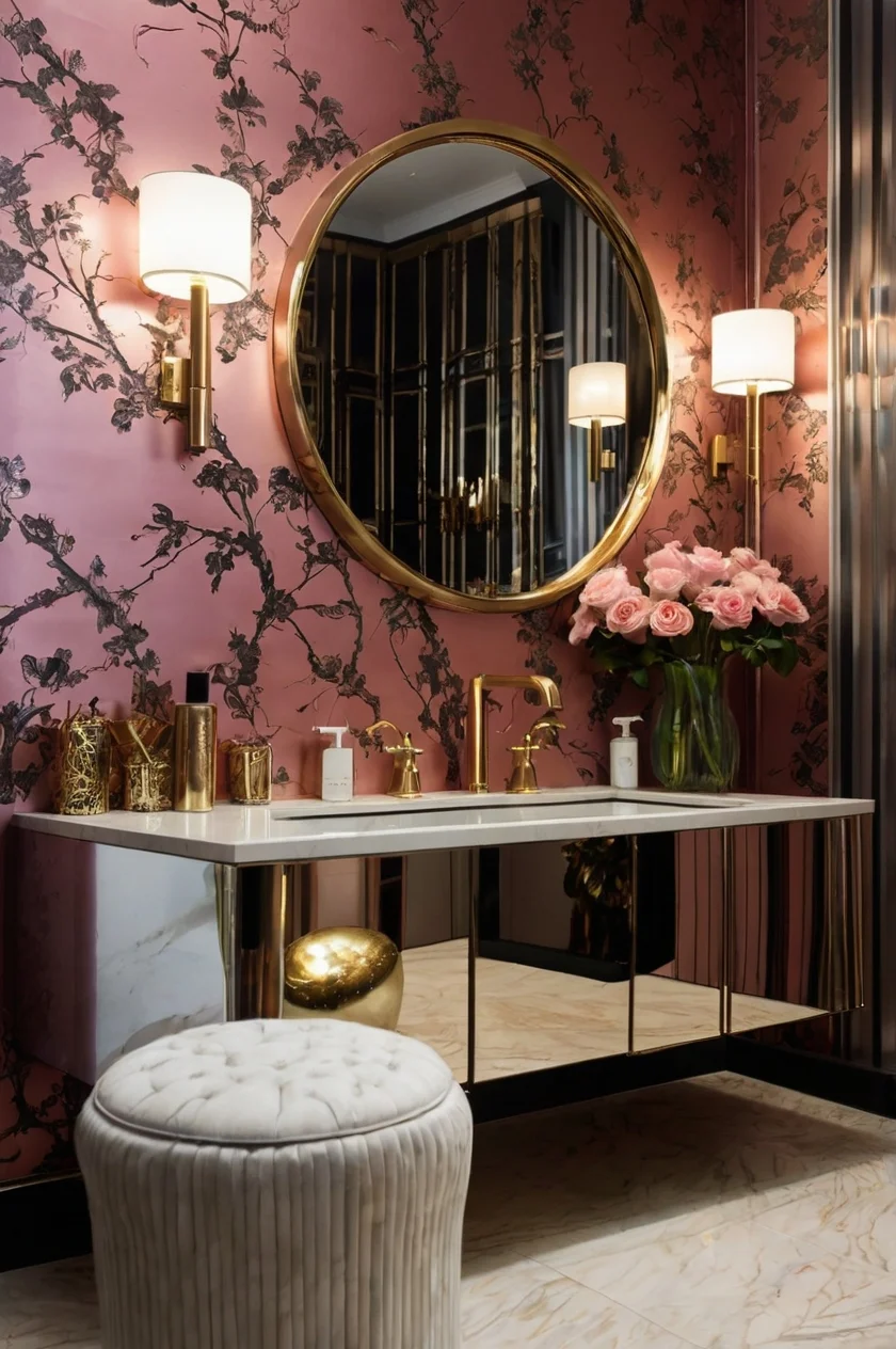 Luxurious Metallic Accents for the Bathroom