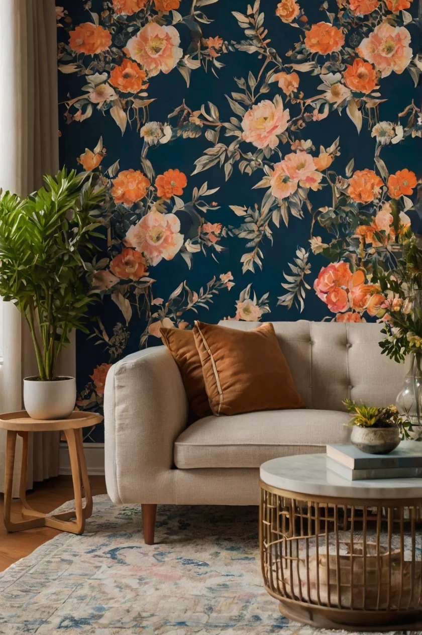 Peel and Stick Wallpaper in the Living Room